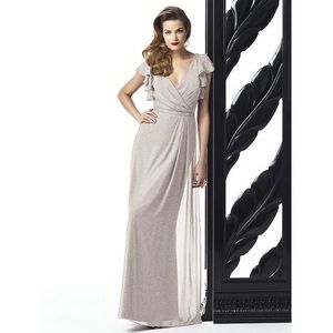 Dessy Collection Bridesmaid Shimmer Wrap Dress Gown